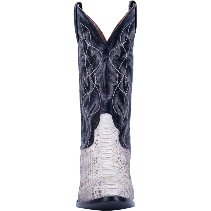 Dan Post Mens Natural/Black Sly 13in Cowboy Boots Snake Skin