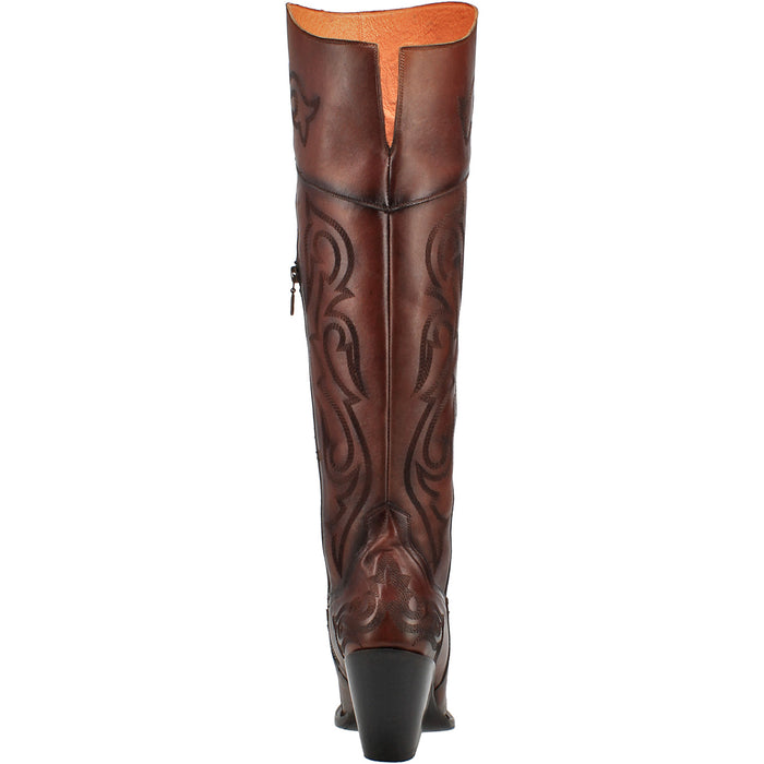 Dan Post Womens Seductress Over-The-Knee Boots Leather Chestnut