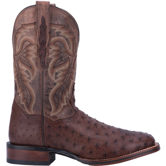 Dan Post Mens Alamosa Cowboy Boots Ostrich Chocolate