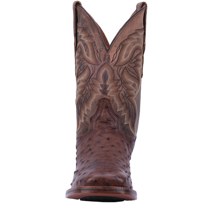 Dan Post Mens Alamosa Cowboy Boots Ostrich Chocolate