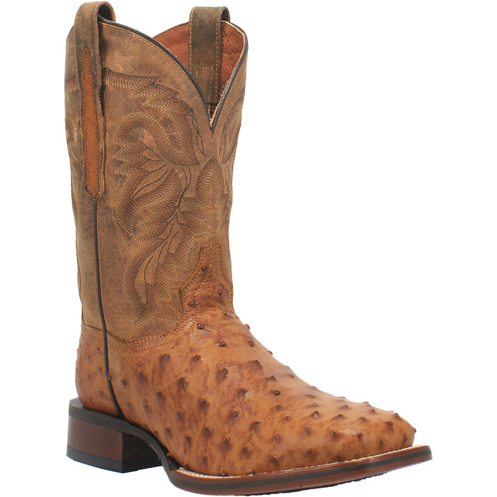 Dan Post Mens Alamosa Cowboy Boots Ostrich Saddle Tan/Brown