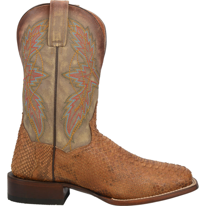 Dan Post Mens Tan Dry Gulch 11in Cowboy Boots Snake