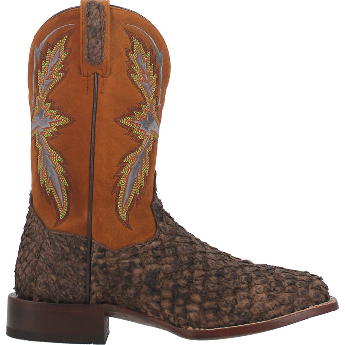 Dan Post Mens Dorsal Cowboy Boots Fish Foot Tobacco