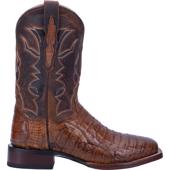 Dan Post Mens Chocolate/Bay Apache Cowboy Boots Caiman Square Toe