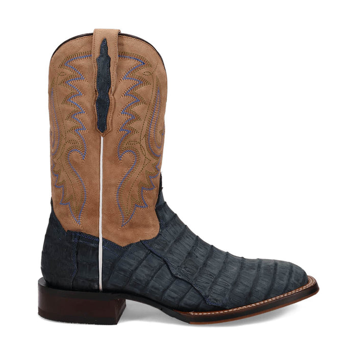 Dan Post Mens Leon Denim/Tan Caiman Cowboy Boots