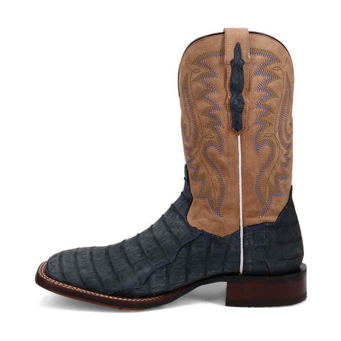 Dan Post Mens Leon Denim/Tan Caiman Cowboy Boots