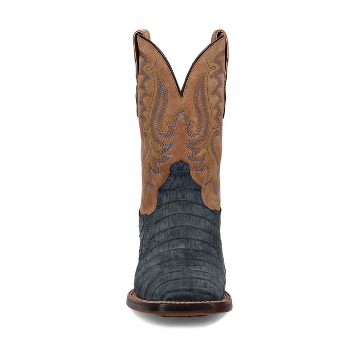 Dan Post Mens Leon Denim/Tan Caiman Cowboy Boots