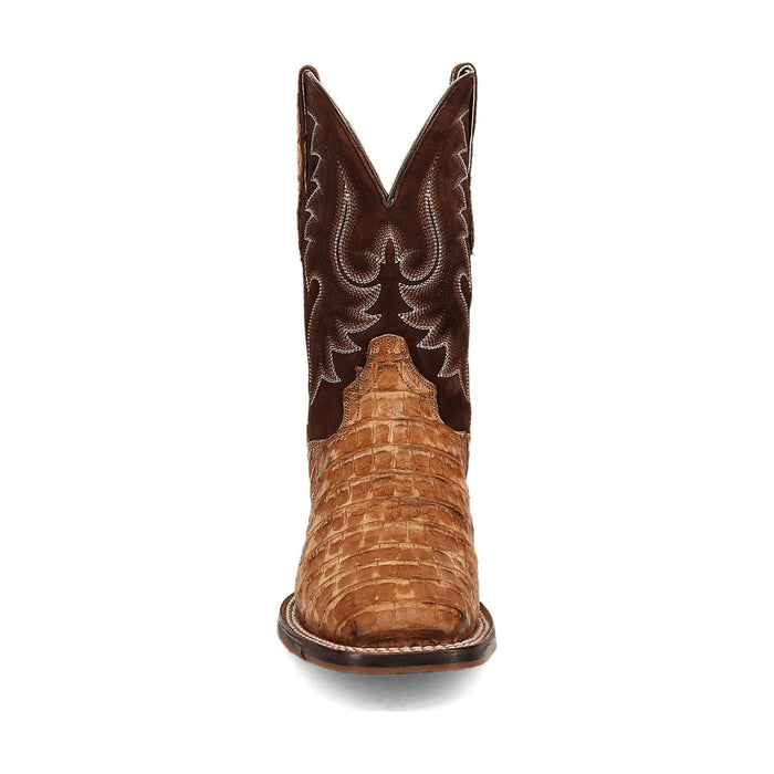 Dan Post Mens Leon Brass/Brown Caiman Cowboy Boots