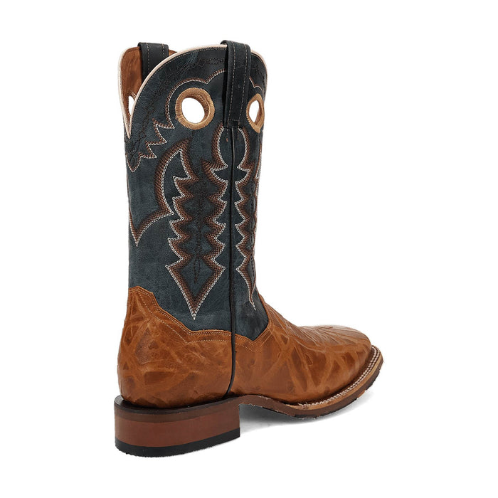 Dan Post Mens Craven Tan/Blue Leather Cowboy Boots