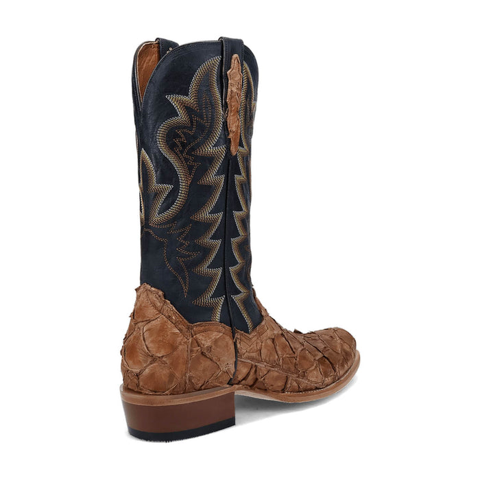 Dan Post Mens Riggs Tan/Dark Blue Leather Cowboy Boots