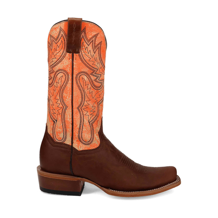 Dan Post Mens Marchi Rust/Orange Leather Cowboy Boots