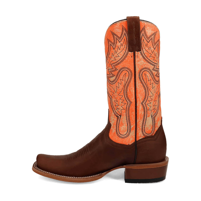 Dan Post Mens Marchi Rust/Orange Leather Cowboy Boots