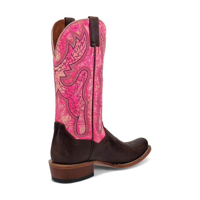 Dan Post Mens Marchi Chocolate/Pink Leather Cowboy Boots