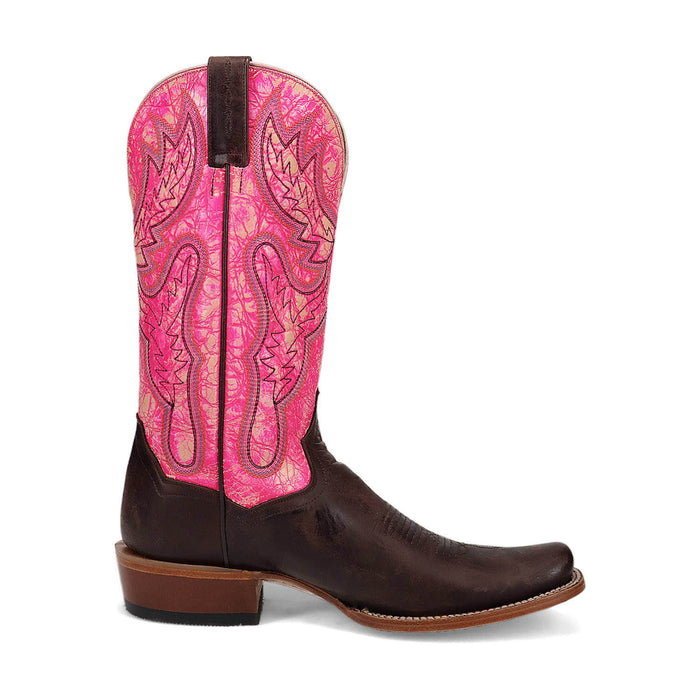 Dan Post Mens Marchi Chocolate/Pink Leather Cowboy Boots