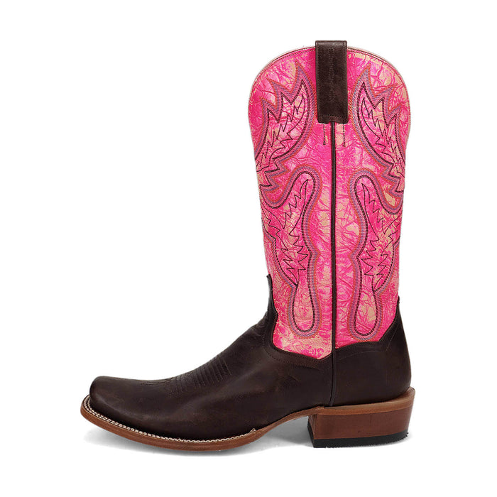 Dan Post Mens Marchi Chocolate/Pink Leather Cowboy Boots