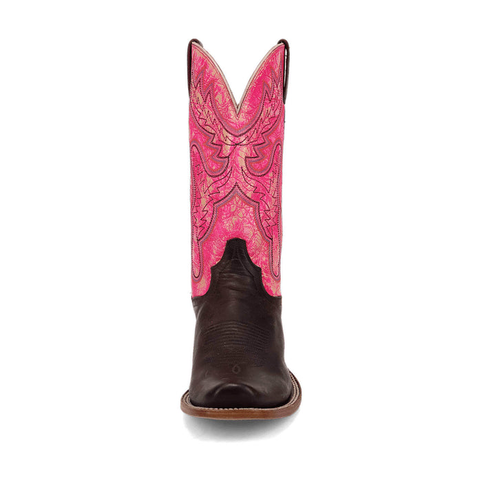 Dan Post Mens Marchi Chocolate/Pink Leather Cowboy Boots