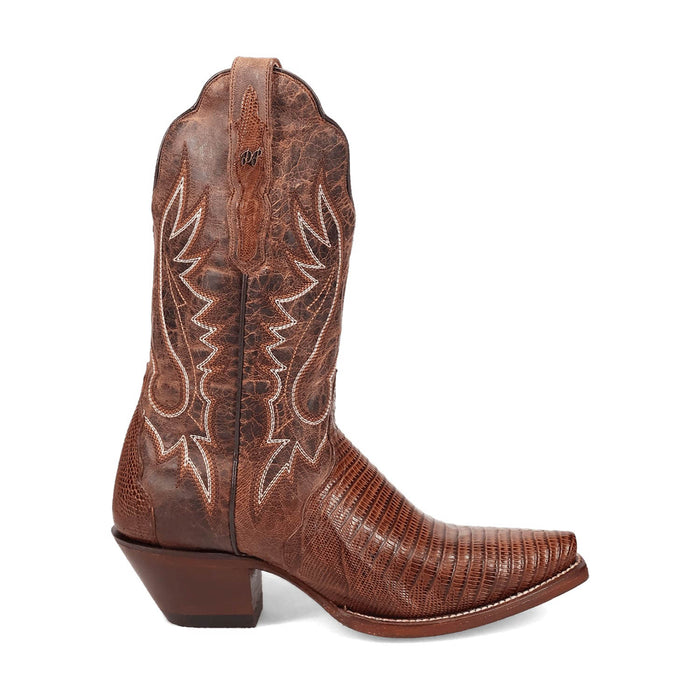 Dan Post Womens Celine Chocolate Lizard Cowboy Boots