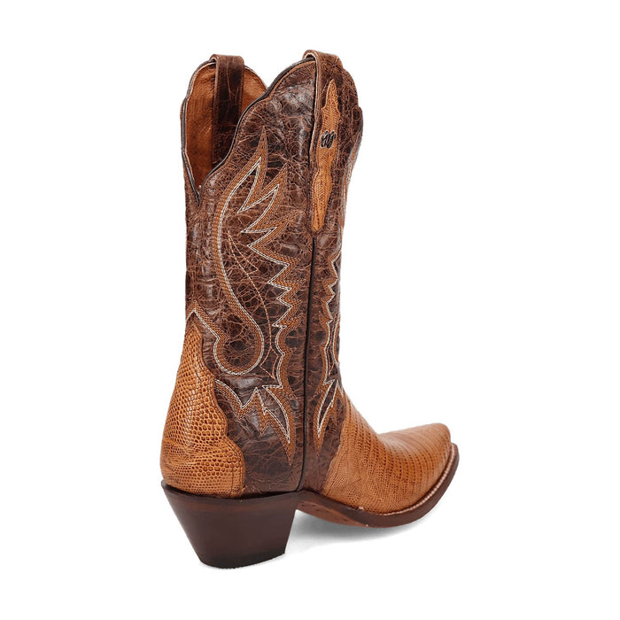 Dan Post Womens Celine Tan/Brown Lizard Cowboy Boots