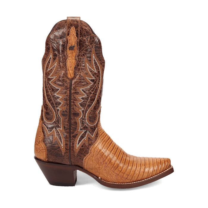 Dan Post Womens Celine Tan/Brown Lizard Cowboy Boots