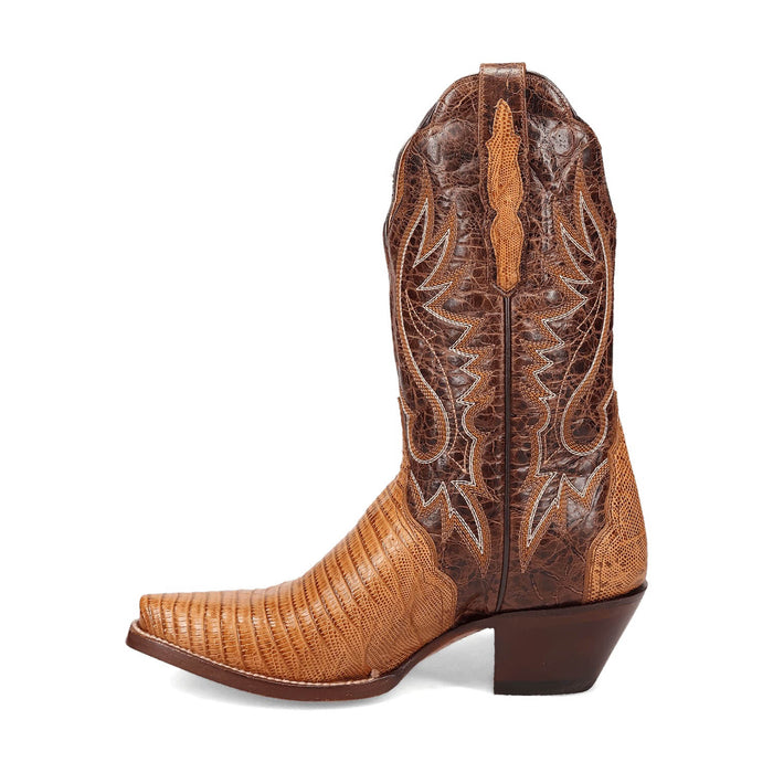 Dan Post Womens Celine Tan/Brown Lizard Cowboy Boots