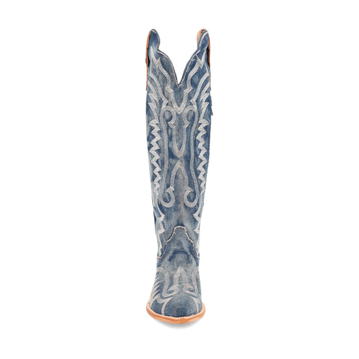 Dan Post Womens Darlin Denim Fabric Cowboy Boots