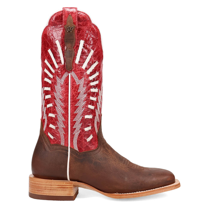 Dan Post Womens Lacey Brown/Red Leather Cowboy Boots