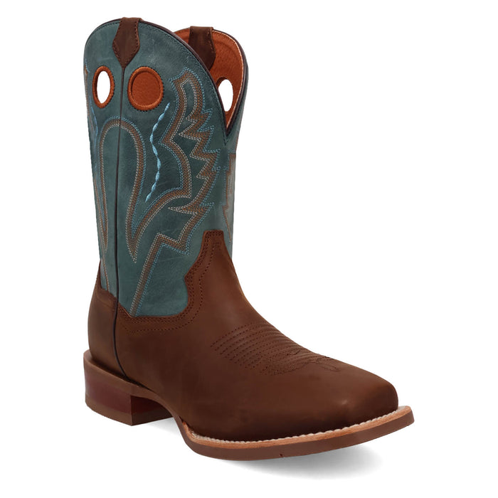 Dan Post Mens Leighton Brown/Blue Leather Cowboy Boots