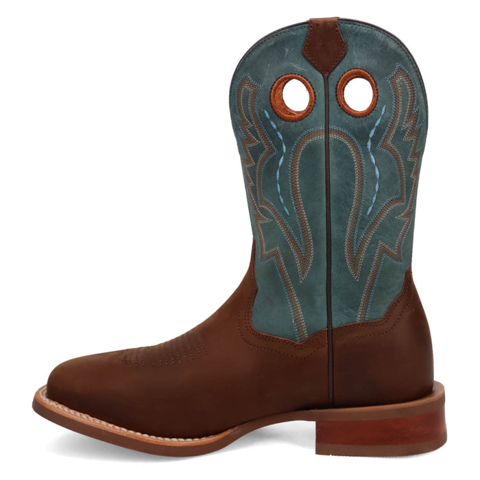 Dan Post Mens Leighton Brown/Blue Leather Cowboy Boots