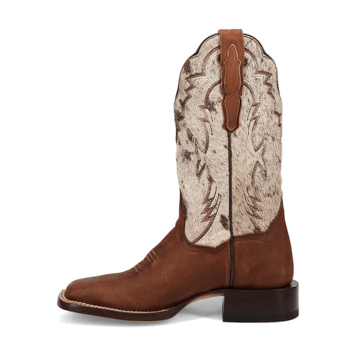 Dan Post Womens Clarabelle Brown/White Hair-On Cowhide Cowboy Boots