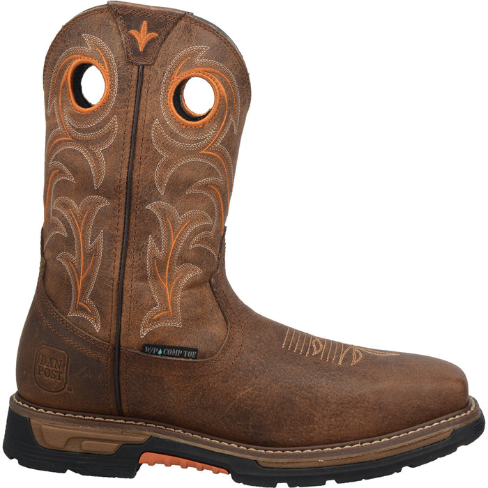 Dan Post Mens Brown Storms Eye 11in Waterproof Cowboy Boots Leather