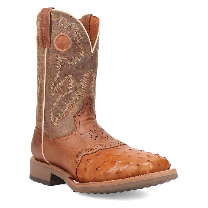 Dan Post Mens Martel Brown Full Quill Ostrich Cowboy Boots