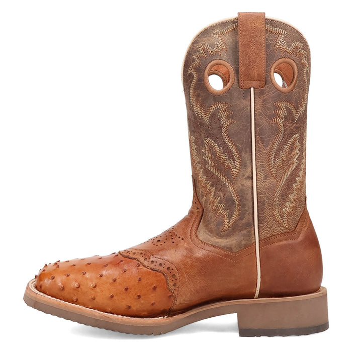 Dan Post Mens Martel Brown Full Quill Ostrich Cowboy Boots