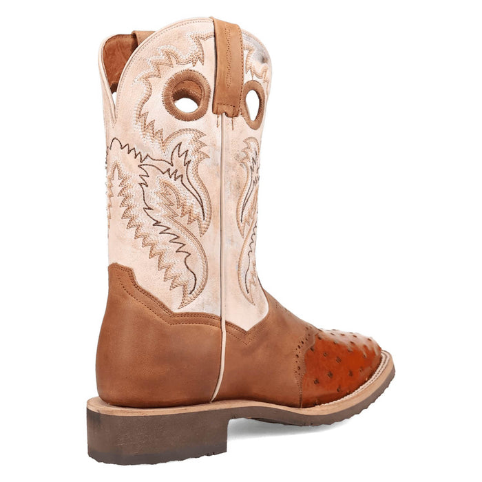 Dan Post Mens Martel Brown/Bone Full Quill Ostrich Cowboy Boots