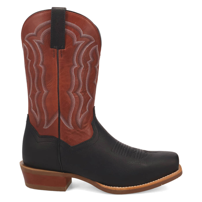 Dan Post Mens Creed Black/Red Leather Cowboy Boots