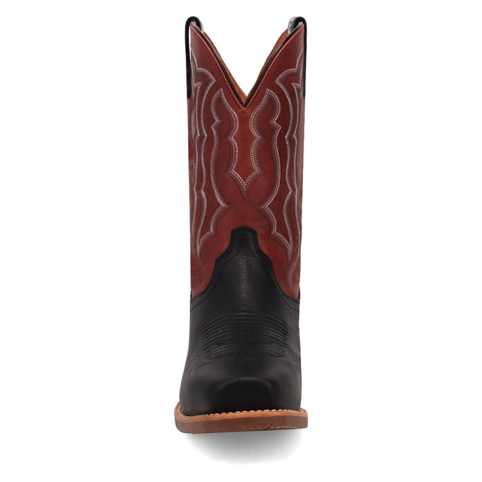 Dan Post Mens Creed Black/Red Leather Cowboy Boots