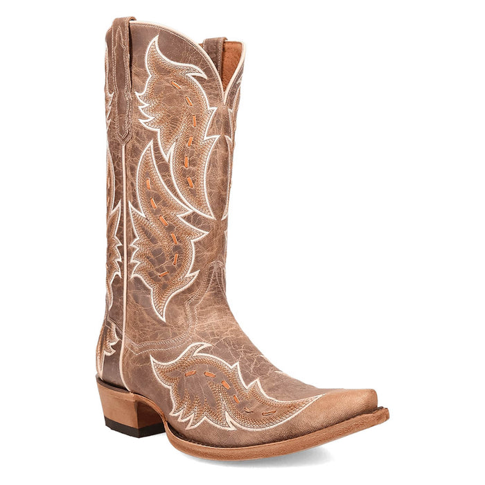 Dan Post Mens Racer Tan Leather Cowboy Boots