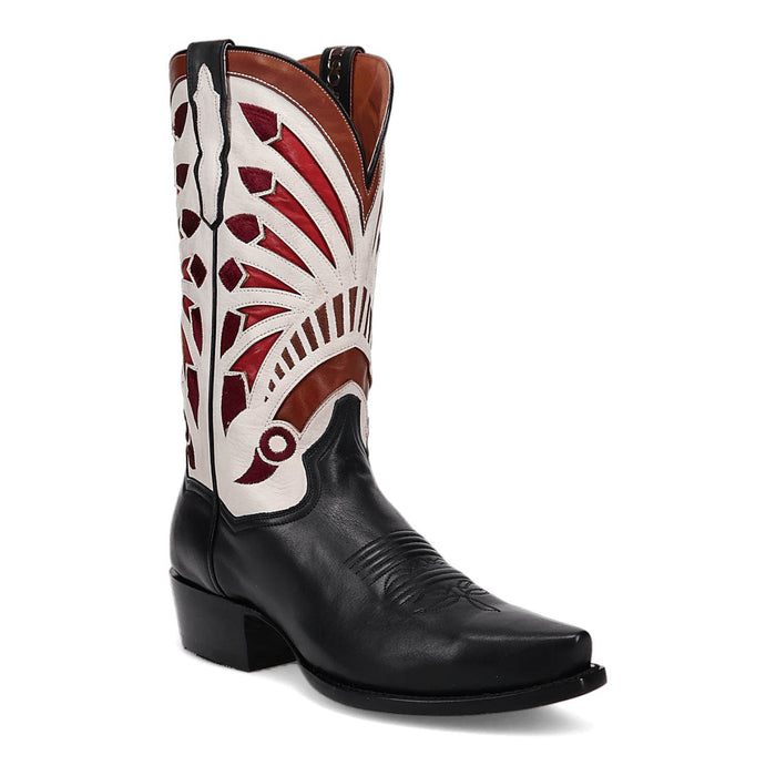 Dan Post Mens Ronan Black/Multi Leather Cowboy Boots