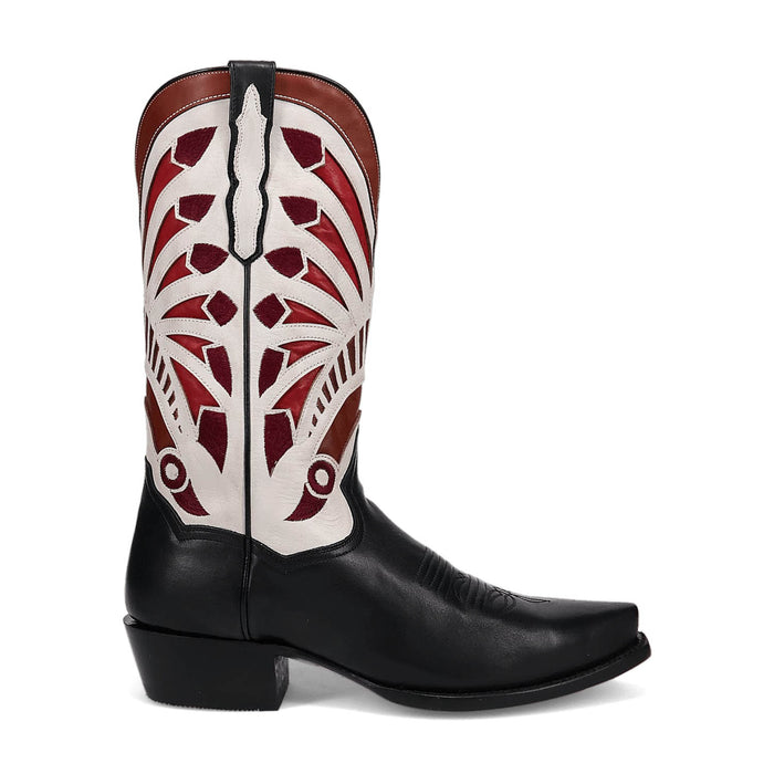 Dan Post Mens Ronan Black/Multi Leather Cowboy Boots