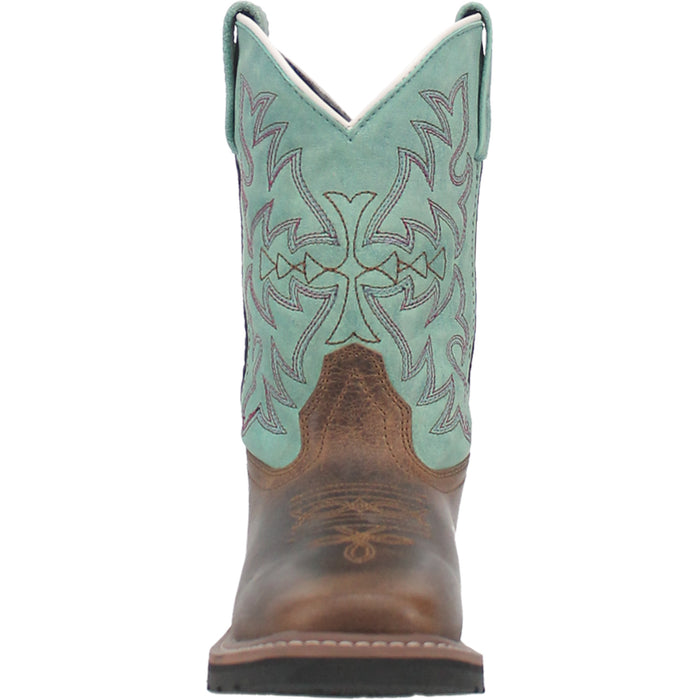 Dan Post Kids Girls Nia Cowboy Boots Leather Brown/Turquoise