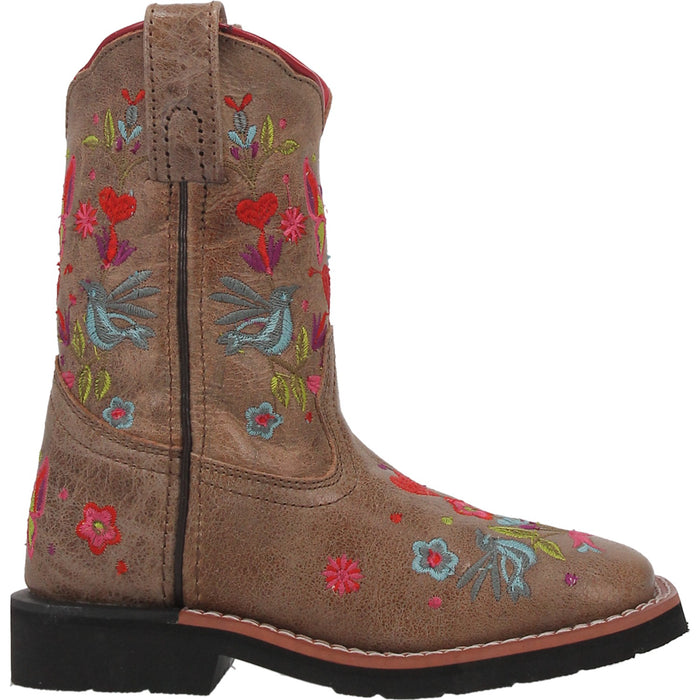 Dan Post Kids Girls Fleur Cowboy Boots Leather Taupe