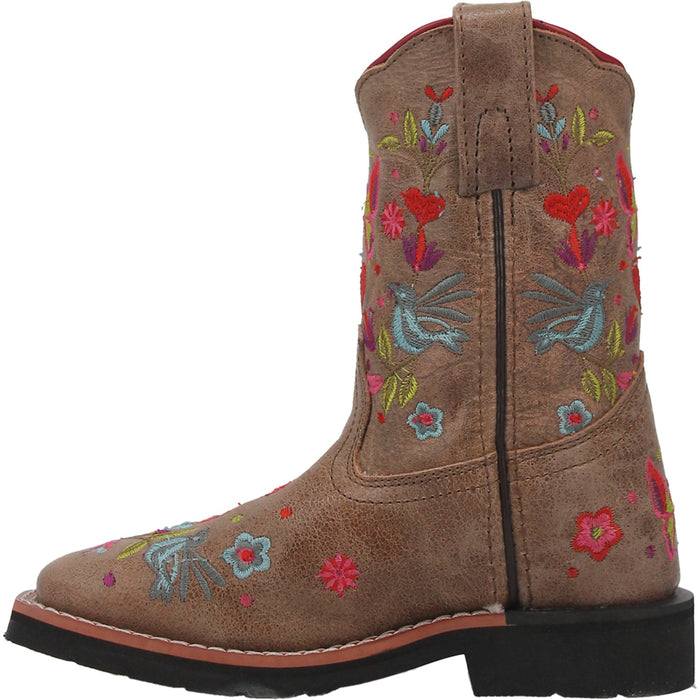 Dan Post Kids Girls Fleur Cowboy Boots Leather Taupe