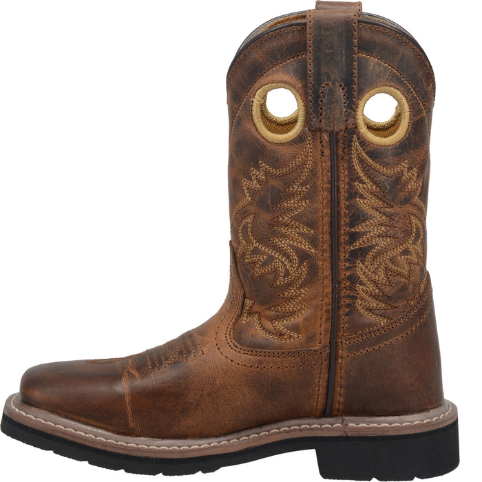 Dan Post Youth Boys Brown Amarillo 9in Square Toe Cowboy Boots Leather