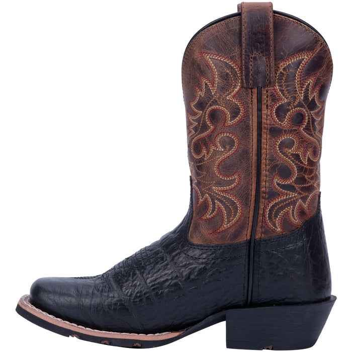 Dan Post Youth Boys Little River Cowboy Boots Leather Black/Brown