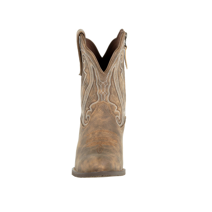 Durango Womens Driftwood Faux Leather Crush Shortie Cowboy Boots