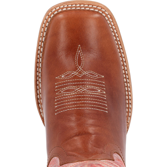 Durango Womens Arena Pro Western Tawny/English Rose Leather Cowboy Boots