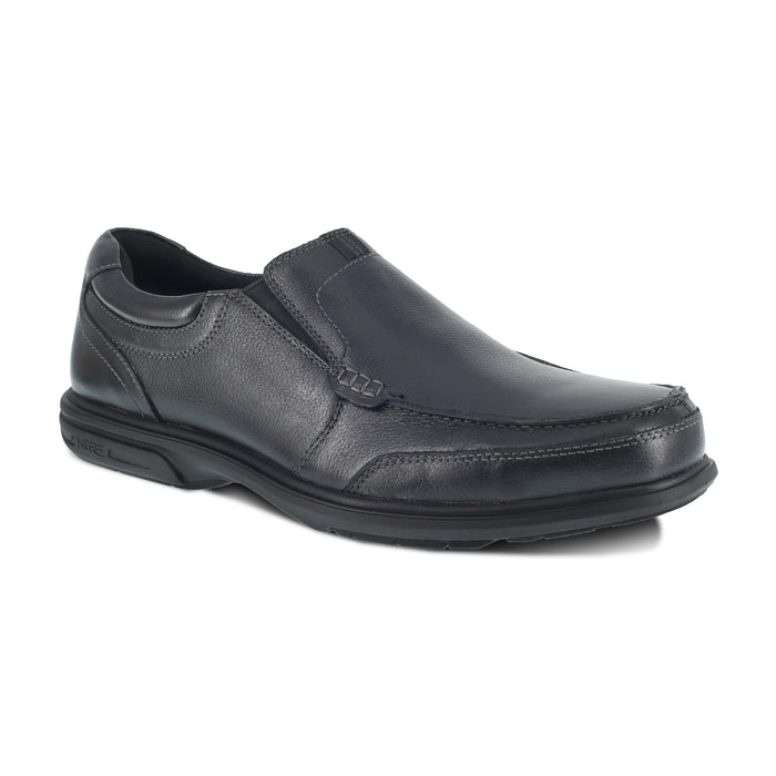 Florsheim Mens Black Leather Work Shoes Loedin Slip-On Loafers ST