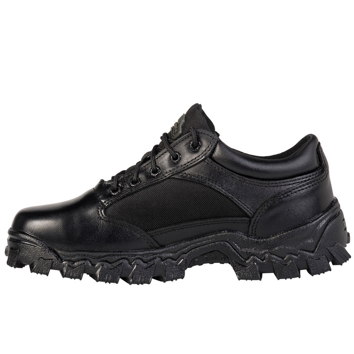 Rocky Mens Black Leather Water-Resistant AlphaForce Oxford Shoes