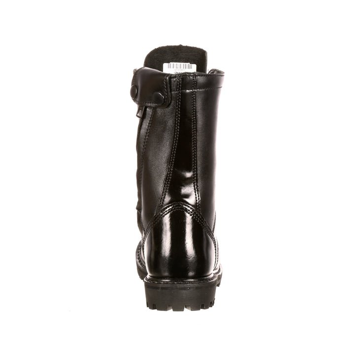 Rocky Womens Black Leather Side Zipper Jump Boots