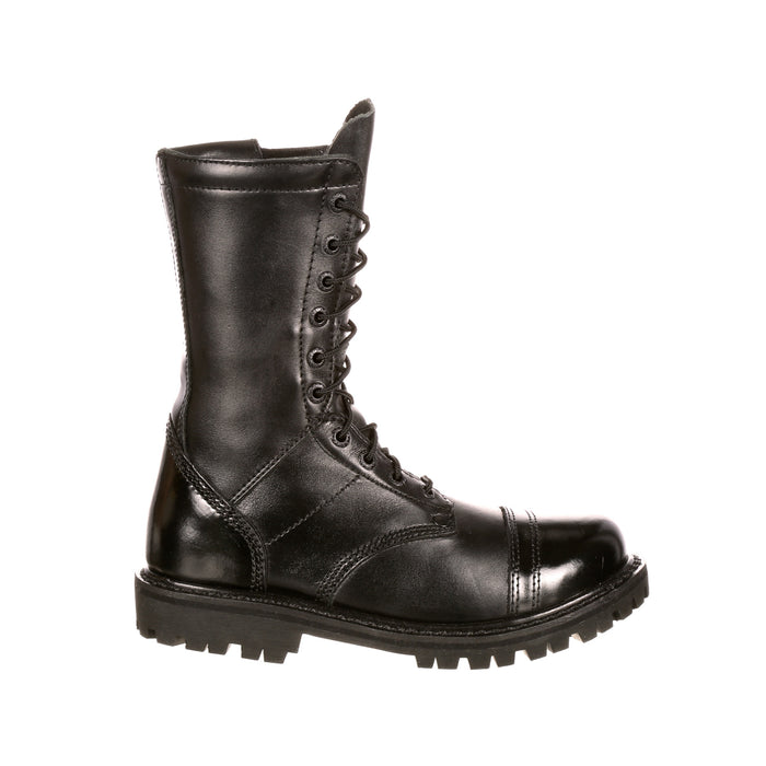 Rocky Womens Black Leather Side Zipper Jump Boots