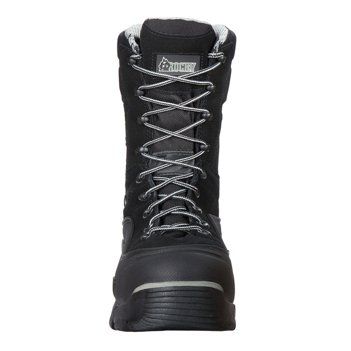 Rocky Mens Black Leather BlizzardStalker Pro Insulated 9in Snow Boots